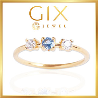 Nhẫn bạc S925 nữ cao cấp đẹp đá xanh nước biển Gix Jewel SPGN04
