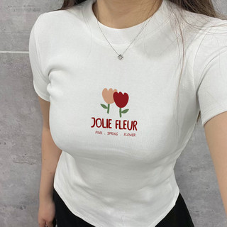 Áo Thun Baby Tee Hoa chất Thun Gân Kiểu Co Dãn Ôm Body Cổ Tròn Tay Ngắn Dáng Dài ba1009