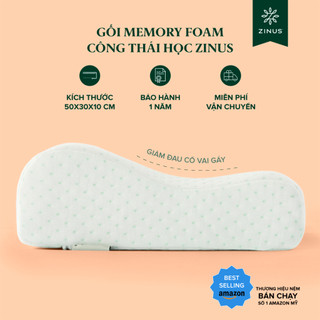 Gối Cao Su Non Công Thái Học Giảm Đau Cổ Vai Gáy - Zinus Contour Pillow Memory Foam
