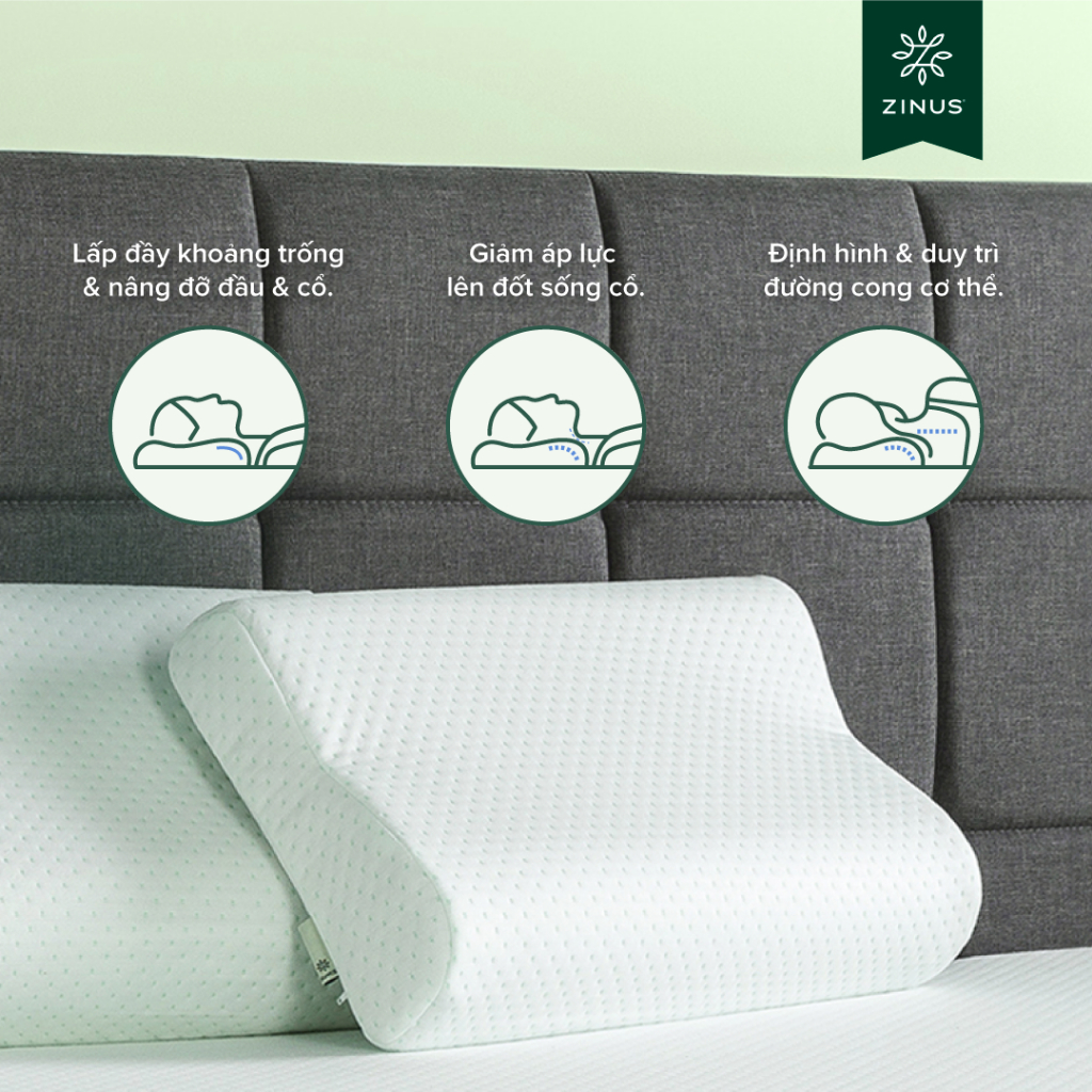 Gối Công Thái Học Giảm Đau Cổ Vai Gáy - Zinus Contour Pillow Memory Foam | BigBuy360 - bigbuy360.vn