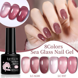 LILYCUTE Sơn Gel Thạch 7ML Sơn Móng Tay Thạch Đá Tone Hồng Sơn thạch