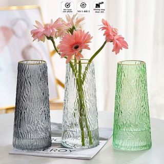 Lọ hoa thủy tinh da ếch decor cao cấp
