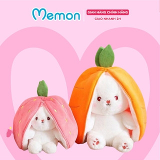 Gấu Bông Thỏ Trái Cây 2 Trong 1 Cosplay Tai Dài Đáng Yêu Cao Cấp Memon