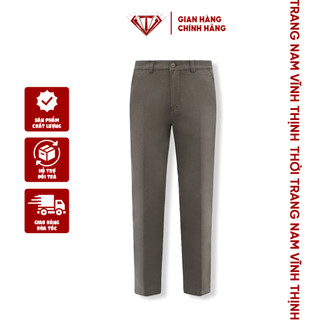 Quần Kaki Nam Vĩnh Thịnh 9988 - Quần Kaki Nam Trung Niên Màu Sáng Ghi Ống Suông Chất Vải Co Giãn Tự Nhiên