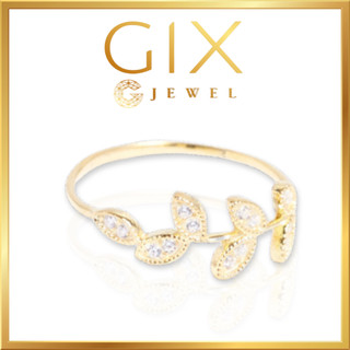Nhẫn bạc nữ cao cấp mạ vàng chiếc lá Gix Jewel SPGN49