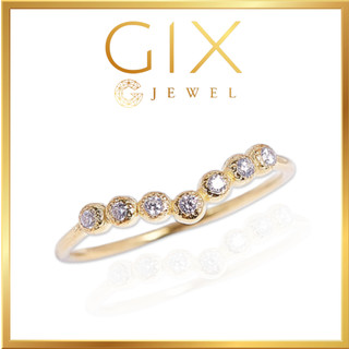 Nhẫn bạc nữ giá rẻ mạ vàng chữ V đính đá Gix Jewel SPGN56