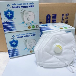  Hộp 10 chiếc Khẩu trang N95 có van MH- Khẩu trang y tế N95 có van thở 5 lớp-Chính hãng Cty Minh Hiếu 