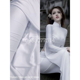 GẤM LỤA TRẮNG TINH MAY ÁO DÀI HỌC SINH mềm rũ, có giãn nhẹ, k nhăn, thoáng mát.