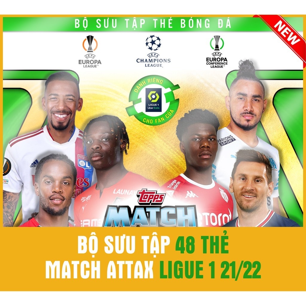 GIẢM GIÁ - BST Album thẻ in Match Attax 2021/2022 Ligue 1
