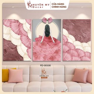 Set 3 Tranh Phù Điêu Dán Tường Cô Gái Nghệ Thuật, Decor Hiện Đại, Trang Trí Phòng Ngủ, Spa, Tiệm Nails, Shop Thời Trang