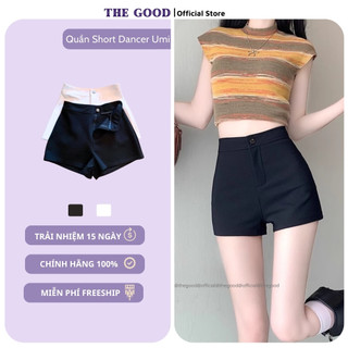 Quần short nữ cạp cao chất umi co giãn cúc cài khóa giữa quần short nữ dance lưng cao tôn dáng cho nữ the good tg999