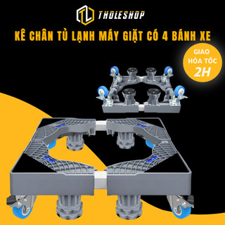 Chân kê máy giặt, để tủ lạnh có 4 bánh xe chống rung dễ dàng di chuyển tholeshop 9681
