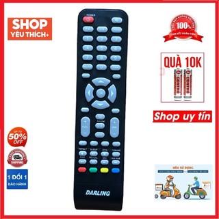 Điều khiển tivi darling - remote điều khiển tivi darling led/lcd/crt - tặng kèm pin và bảo hành 3 tháng