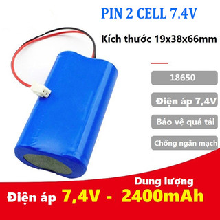 [FREESHIP] PIN SẠC 2 CELL (7.4V - 2400mAh) CÓ JACK CẮM CHO LOA, MIC, MÁY TRỢ GIẢNG