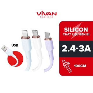 [BH 1 Năm] Cáp Sạc Nhanh VIVAN VSL100S/ VSC100S/ VSM100S (Type C/ Micro USB) 1m Chất Liệu Silicon Mềm Dẻo - Chính Hãng