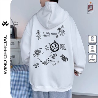 Áo hoodie unisex form rộng WIND MAMA bản Premium nỉ ngoại nam nữ oversize