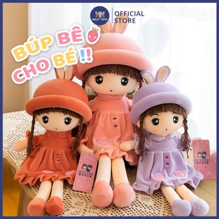 Gấu bông búp bê váy nhung cho bé hulo toys, gấu bông bé gái size 80cm dễ thương