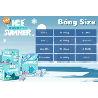 (Nguyên thùng 4 bịch) Bỉm Penelope Thin thin Ice Summer Hàn Quốc siêu mỏng mát L/XL/XXL/XXXL