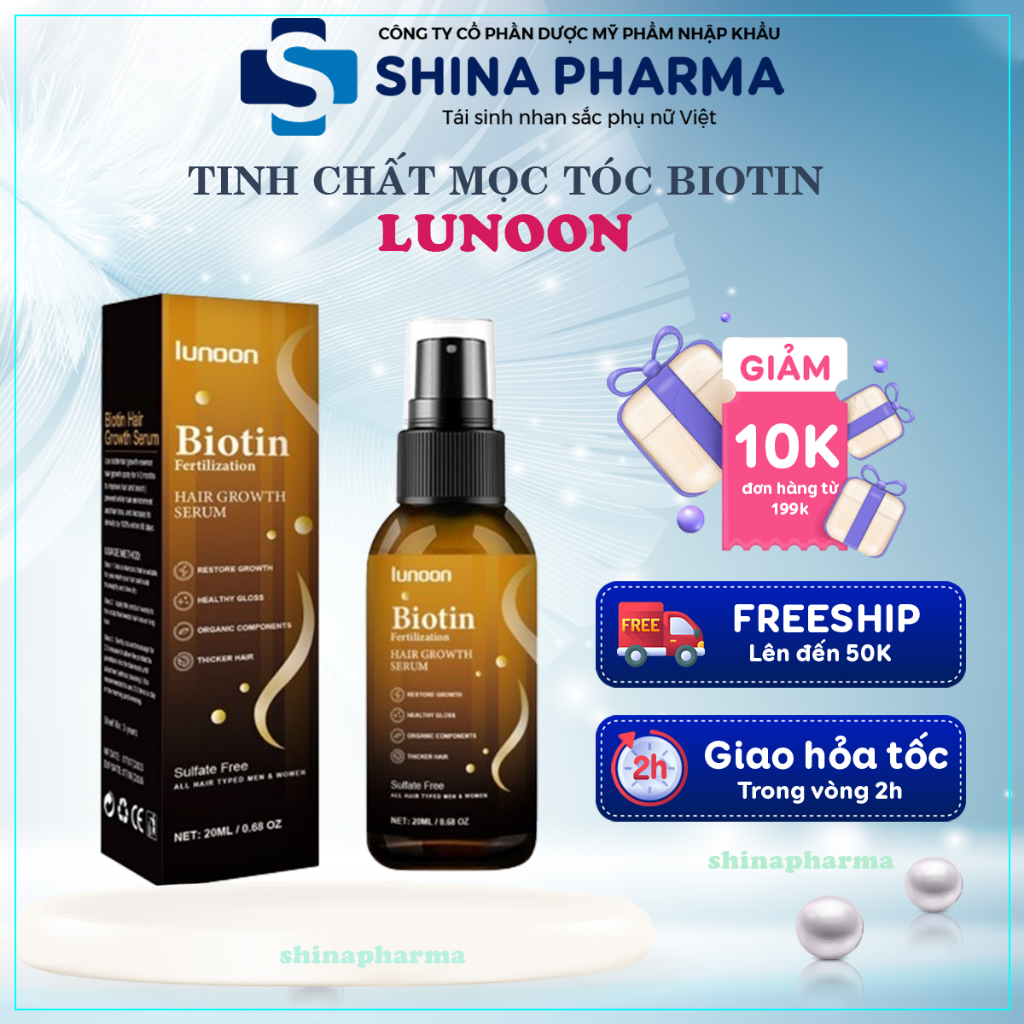 Tinh Chất Mọc Tóc Biotin Lunoon - Serum Tóc Lunoon Nuôi Dưỡng Nang Tóc,Mọc Tóc Nhanh, Chắc Khoẻ, Mượt Mà