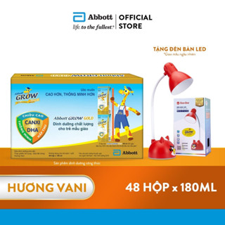 [Tặng đèn bàn học] Thùng 48 hộp Sữa nước Abbott Grow Gold 180ml/ hộp