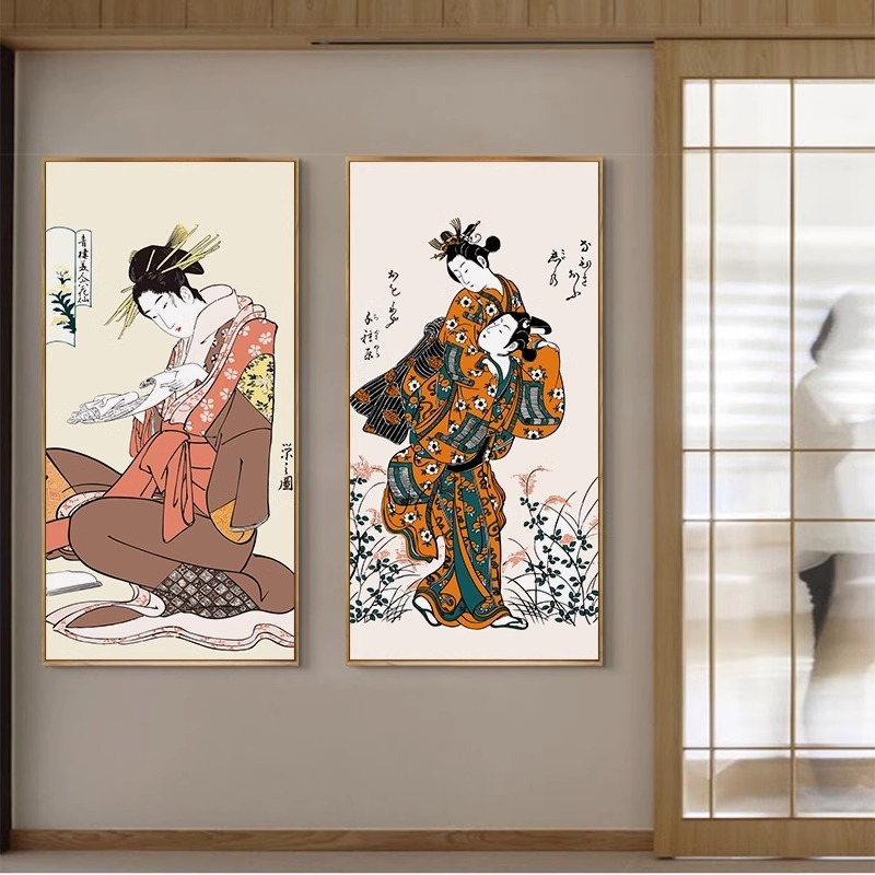 Tranh cổ Geisha Nhật Bản, tranh trang trí nhà hàng, phòng trà, spa, quán cafe Nhật Bản, quán ăn Nhật
