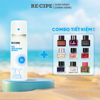Combo Xịt Chống Nắng Recipe Chống Nắng Chống Tia UV 50ml + Nước Hoa Vùng Kín Foellie Hàn Quốc 5ml