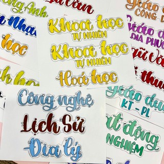Nhãn vở môn học nhãn tên dán tập 2024 set 21 nhãn cho học sinh tiên lợi