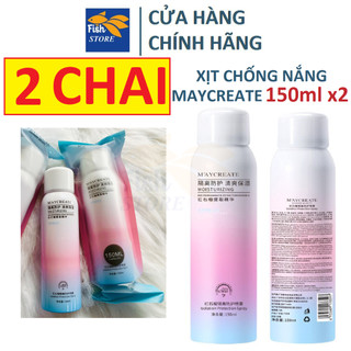 COMBO 2 Chai Kem Chống Nắng Trắng Da MayCreate 150ML Dạng Xịt