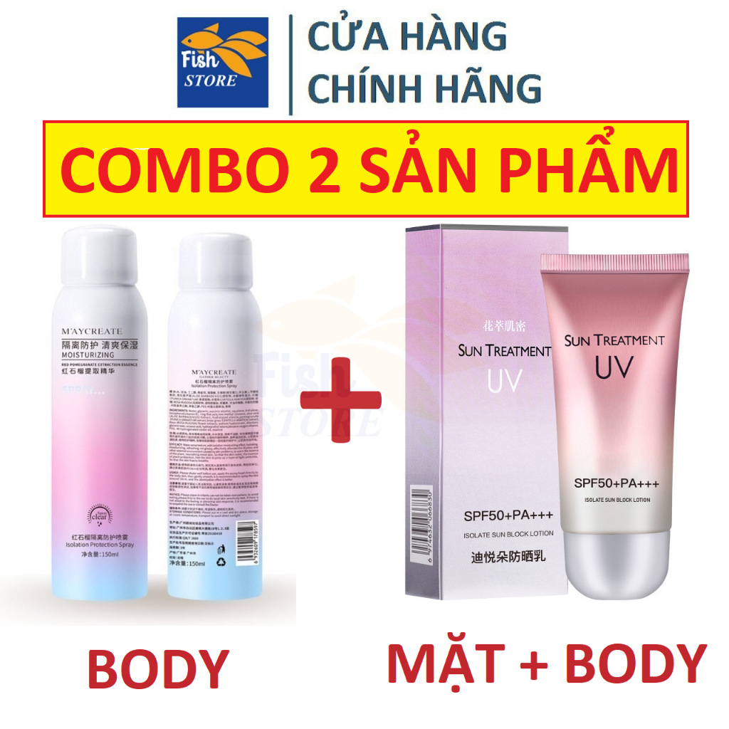 Bộ Chống Nắng Toàn Thân Spf50+ Cho Mặt Và Body Sun Và Maycreate Nhà Fish.store