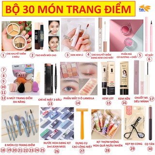 30 Món Trang Điểm MAKEUP Cá Nhân Đầy Đủ Sang Xịn Xinh nhà FISH COSMETICS