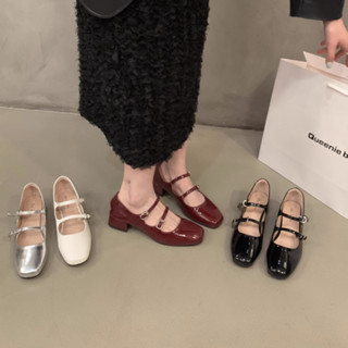 Giày mary jane gót vuông da bóng thanh lịch nữ tính sang chân giày công sở đi học đi chơi dễ mix match Kichi Shoes 993