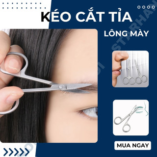 Kéo cắt tỉa lông mày lông mũi mini đầu nhọn nhỏ gọn Bằng Thép Không Gỉ Tiện Dụng