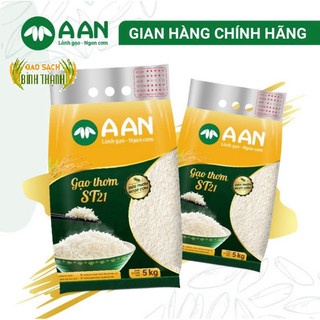 Combo 2 túi gạo st21 a an mỗi túi 5kg - đặc sản sóc trăng - thơm hoa lài nhẹ, cơm ngọt, rất dẻo, mềm