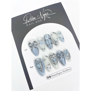 60 Nailbox thiết kế tiểu thư loang xanh xinh xắn