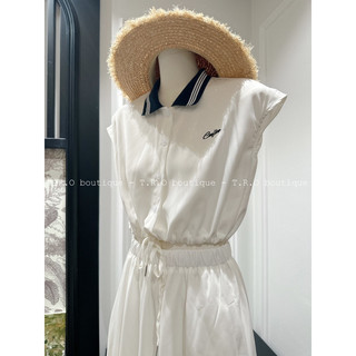 Set Váy Pha Cổ Cooline Rút Eo L1