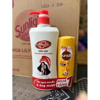 Dầu gội Lifebuoy 640ml tặng 1 chai xả Sunsilk 140g