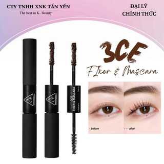 Mascara chuốt mi 2 đầu 3ce fixer & mascara - brown