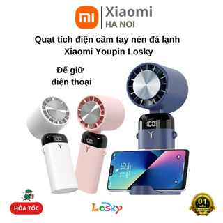 Quạt tích điện cầm tay Xiaomi Youpin Losky, màn hình Led thông minh hiển thị nguồn, dung lượng pin lớn, thiết kế nhỏ gọn