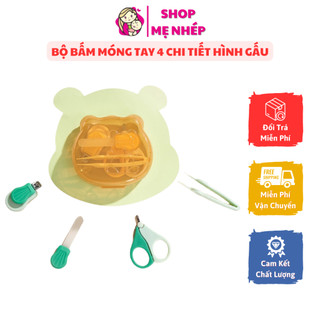 Bộ bấm móng tay 4 chi tiết hình gấu an toàn tiện lợi cho bé