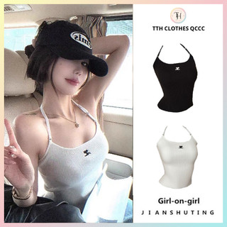 Áo Hai Dây Ba Lỗ Cổ Yếm Hoạ Tiết Chữ X Basic Hàng QC Mát Mịn Áo Cộc Tay Dáng Ngắn Croptop Trendy D19