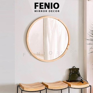 Gương viền gỗ tròn decor treo tường FENIO DECOR