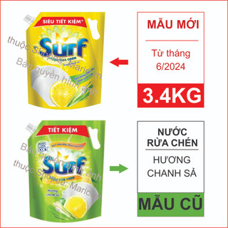 Nước rửa chén SURF túi vòi 3.4Kg/túi hương chanh sả