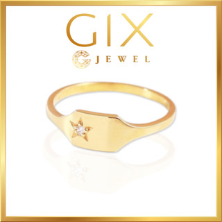 Nhẫn nữ khắc ngôi sao đính đá cao cấp Gix Jewel N110