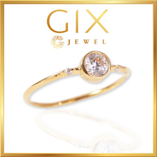 Nhẫn bạc trắng cao cấp mạ vàng nữ đẹp Gix Jewel SPGN23