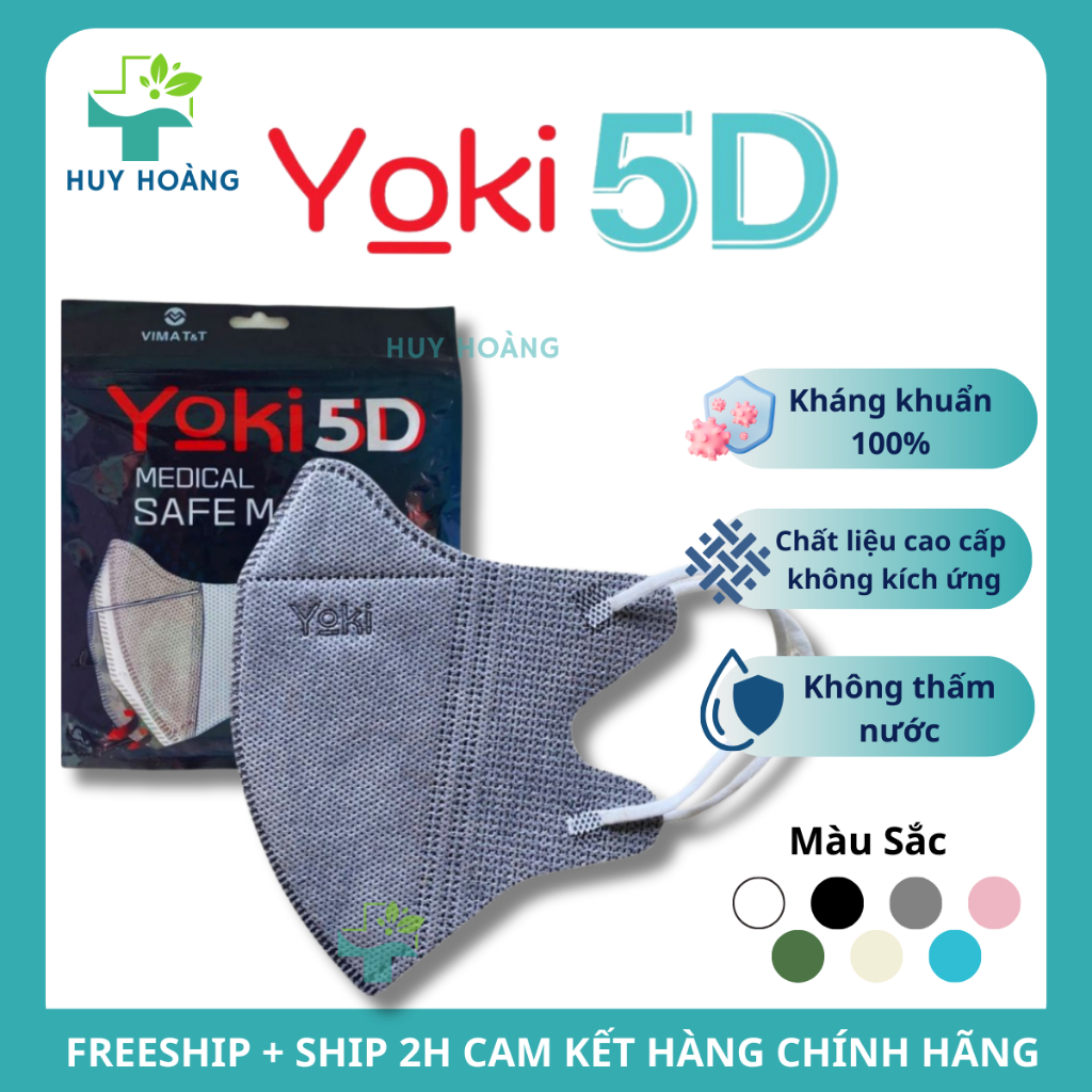 [Combo 50 Cái] Khẩu trang 5D Mask Yoki kháng khuẩn, khẩu trang 5D 4 lớp có túi zip cao cấp chống bụi