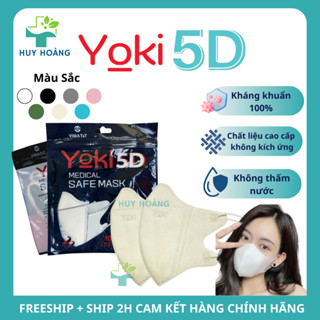  Khẩu trang 5D Mask Yoki 500 cái 4 lớp kháng khuẩn khẩu trang Yoki có túi zip cao cấp chống bụi 