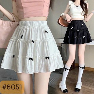 Chân Váy Ngắn Nữ Xòe Tầng Đính Nơ Phong Cách Hàn Quốc Dễ Thương