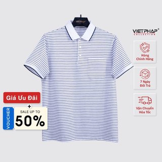 Áo polo nam việt pháp form luxury - thun dệt cao cấp, lịch lãm, sang trọng 17141#