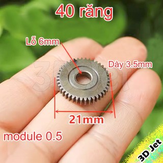 Bánh Răng Kim Loại Mini 40 răng lỗ 6mm module 0.5, banh rang kim loai, nhong kim loai, nhông kim loại