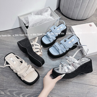 Giày Sandan quai nơ cao 7 phân 4 màu